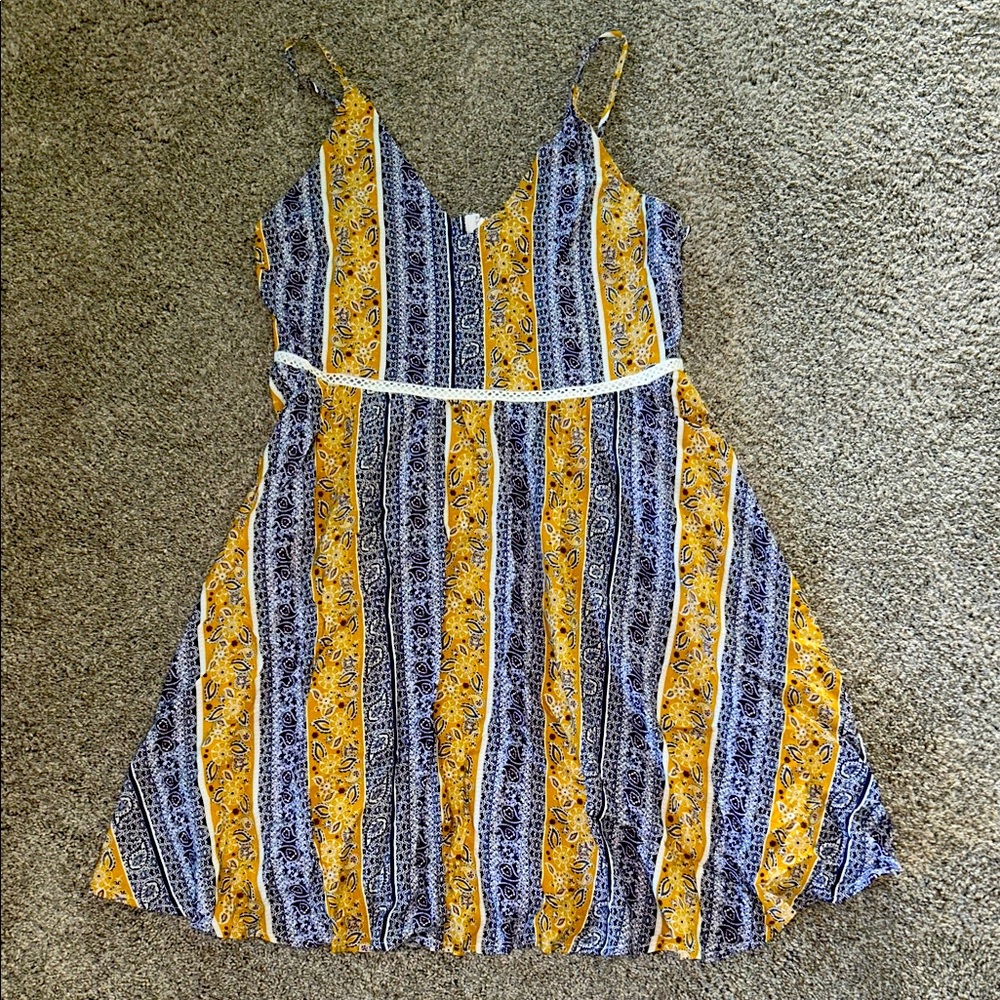 Yellow & Purple Paisley Print Sundress
